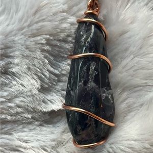 Handmade wire wrapped amethyst quartz crystal